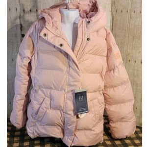 Girl pink puffer jacket